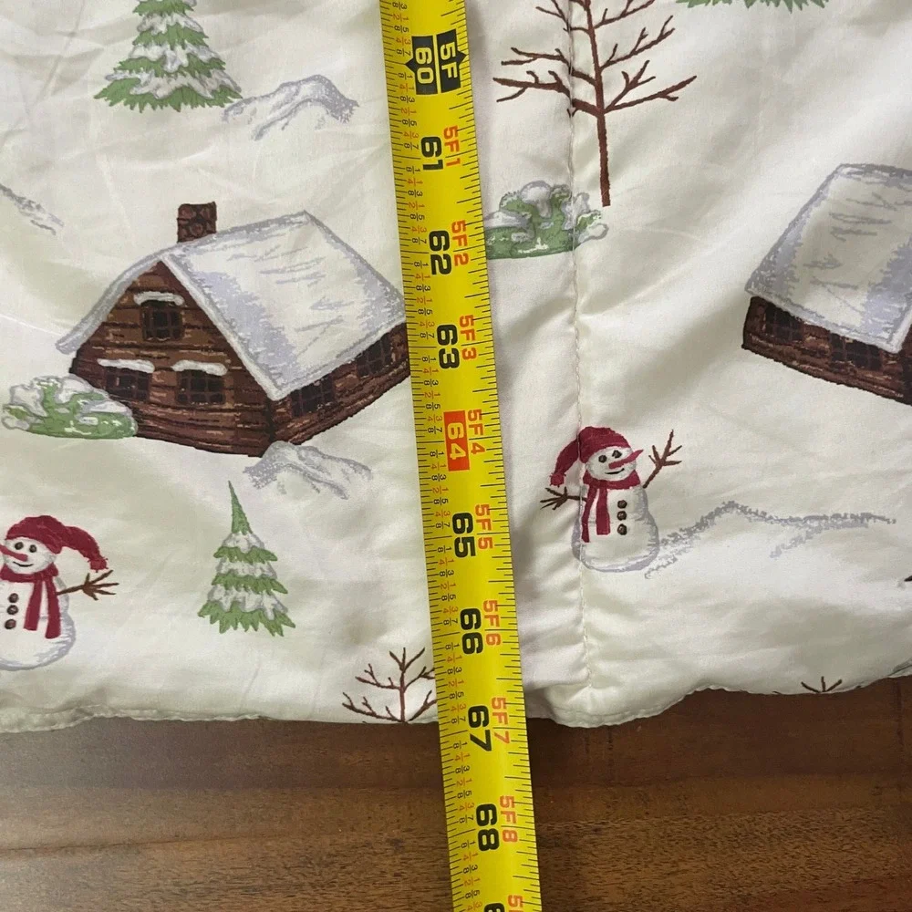 Charter Club Winter Cabin Lap Quilt Throw Blanket 49x67 Cream Snowman Holiday